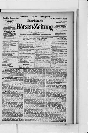 Berliner Börsen-Zeitung vom 15.02.1906