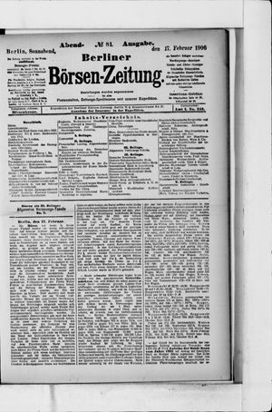 Berliner Börsen-Zeitung vom 17.02.1906