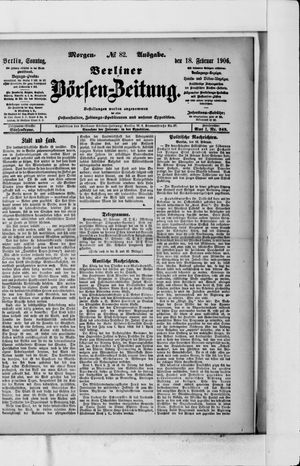 Berliner Börsen-Zeitung vom 18.02.1906