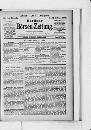 Berliner Börsen-Zeitung vom 21.02.1906