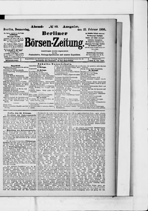 Berliner Börsen-Zeitung vom 22.02.1906