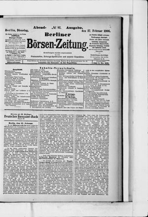 Berliner Börsen-Zeitung on Feb 27, 1906