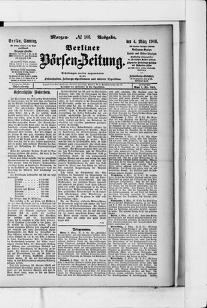 Berliner Börsen-Zeitung vom 04.03.1906