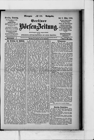 Berliner Börsen-Zeitung vom 06.03.1906