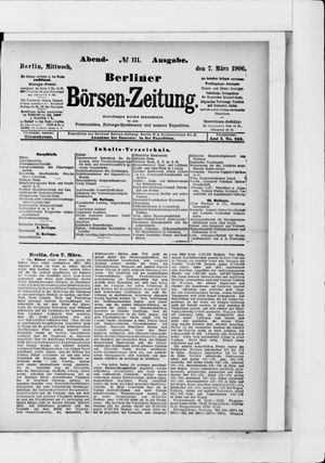 Berliner Börsen-Zeitung on Mar 7, 1906