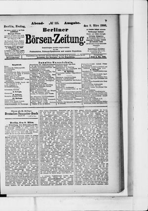 Berliner Börsen-Zeitung vom 09.03.1906