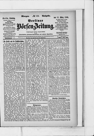 Berliner Börsen-Zeitung vom 11.03.1906