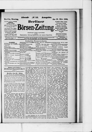 Berliner Börsen-Zeitung vom 20.03.1906