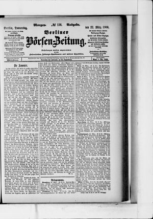 Berliner Börsen-Zeitung vom 22.03.1906