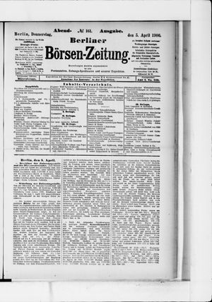 Berliner Börsen-Zeitung on Apr 5, 1906