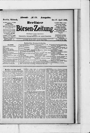 Berliner Börsen-Zeitung on Apr 18, 1906
