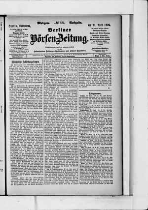 Berliner Börsen-Zeitung on Apr 21, 1906