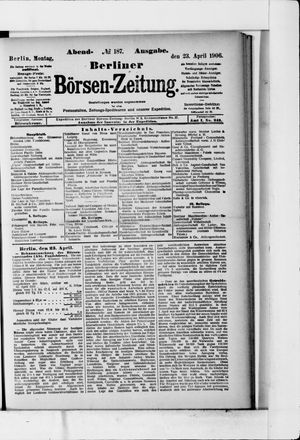 Berliner Börsen-Zeitung vom 23.04.1906
