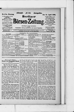 Berliner Börsen-Zeitung vom 24.04.1906