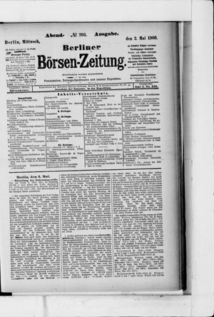 Berliner Börsen-Zeitung on May 2, 1906
