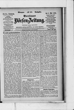 Berliner Börsen-Zeitung on May 5, 1906