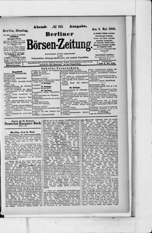Berliner Börsen-Zeitung vom 08.05.1906