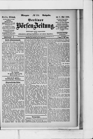 Berliner Börsen-Zeitung vom 09.05.1906