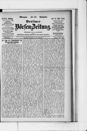 Berliner Börsen-Zeitung vom 18.05.1906