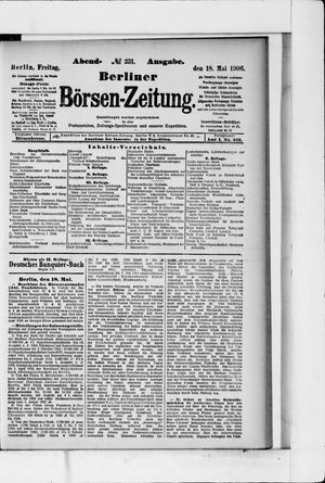 Berliner Börsen-Zeitung vom 18.05.1906