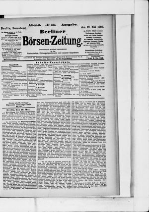 Berliner Börsen-Zeitung on May 19, 1906