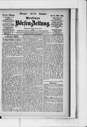 Berliner Börsen-Zeitung vom 23.05.1906