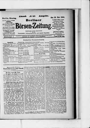 Berliner Börsen-Zeitung on May 29, 1906