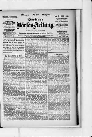 Berliner Börsen-Zeitung vom 31.05.1906