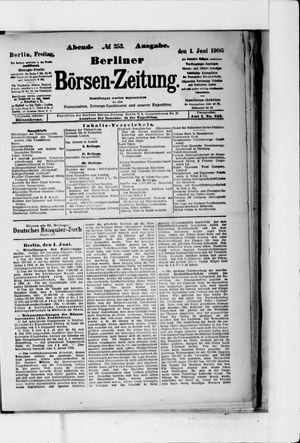Berliner Börsen-Zeitung on Jun 1, 1906