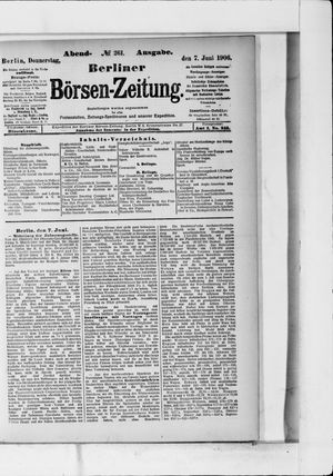 Berliner Börsen-Zeitung vom 07.06.1906