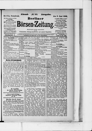 Berliner Börsen-Zeitung on Jun 9, 1906