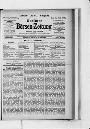 Berliner Börsen-Zeitung on Jun 16, 1906