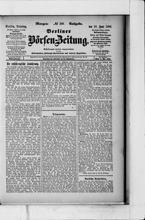 Berliner Börsen-Zeitung vom 19.06.1906