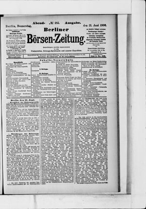 Berliner Börsen-Zeitung vom 21.06.1906
