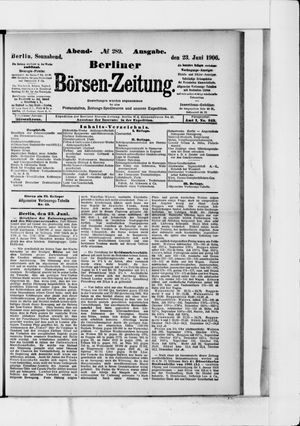 Berliner Börsen-Zeitung vom 23.06.1906