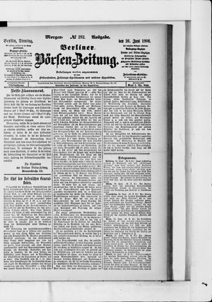 Berliner Börsen-Zeitung vom 26.06.1906