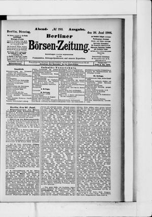 Berliner Börsen-Zeitung vom 26.06.1906