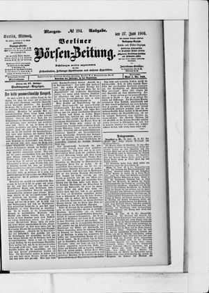 Berliner Börsen-Zeitung vom 27.06.1906