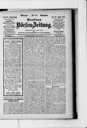 Berliner Börsen-Zeitung vom 28.06.1906