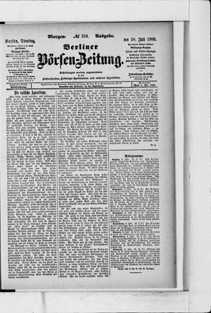Berliner Börsen-Zeitung vom 10.07.1906