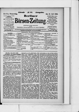 Berliner Börsen-Zeitung on Jul 12, 1906