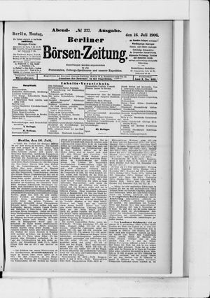 Berliner Börsen-Zeitung vom 16.07.1906