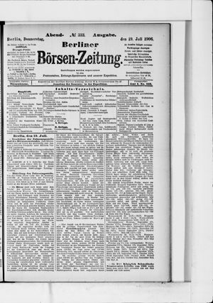Berliner Börsen-Zeitung on Jul 19, 1906