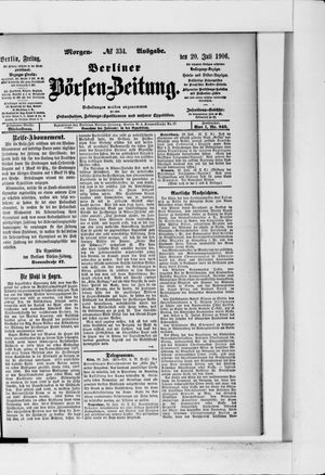Berliner Börsen-Zeitung on Jul 20, 1906