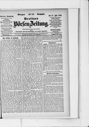 Berliner Börsen-Zeitung vom 21.07.1906