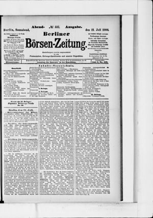 Berliner Börsen-Zeitung vom 21.07.1906