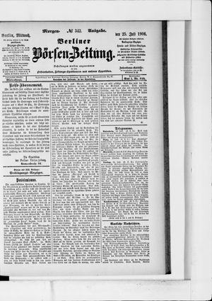 Berliner Börsen-Zeitung vom 25.07.1906
