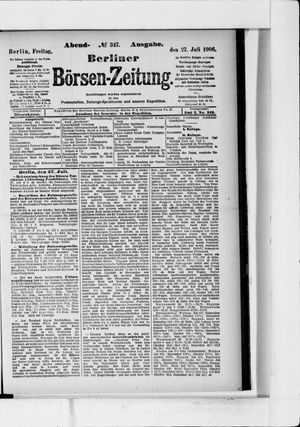 Berliner Börsen-Zeitung on Jul 27, 1906