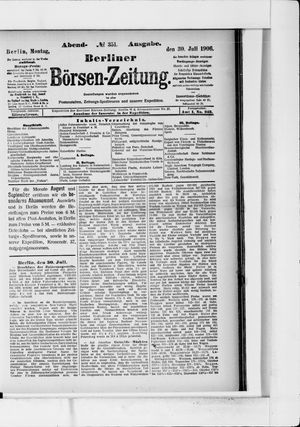 Berliner Börsen-Zeitung vom 30.07.1906