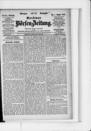 Berliner Börsen-Zeitung vom 01.08.1906